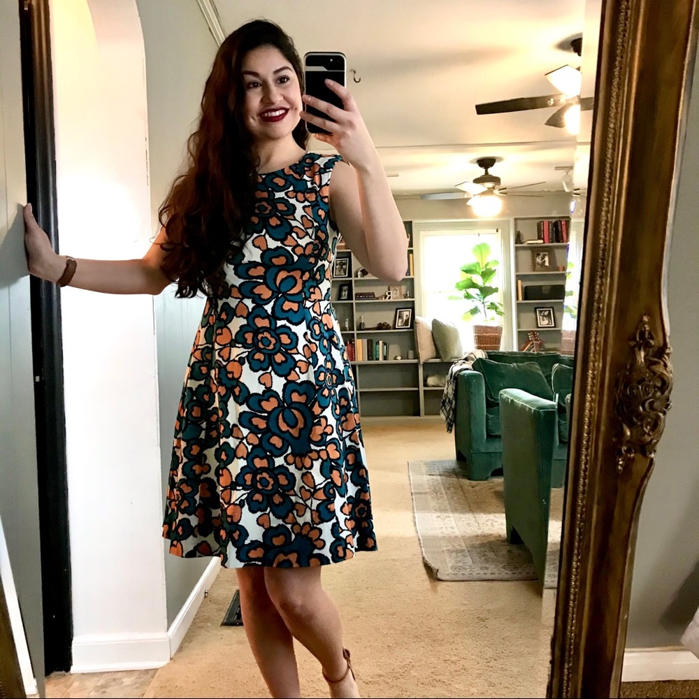 Nine West floral fit and flare dress